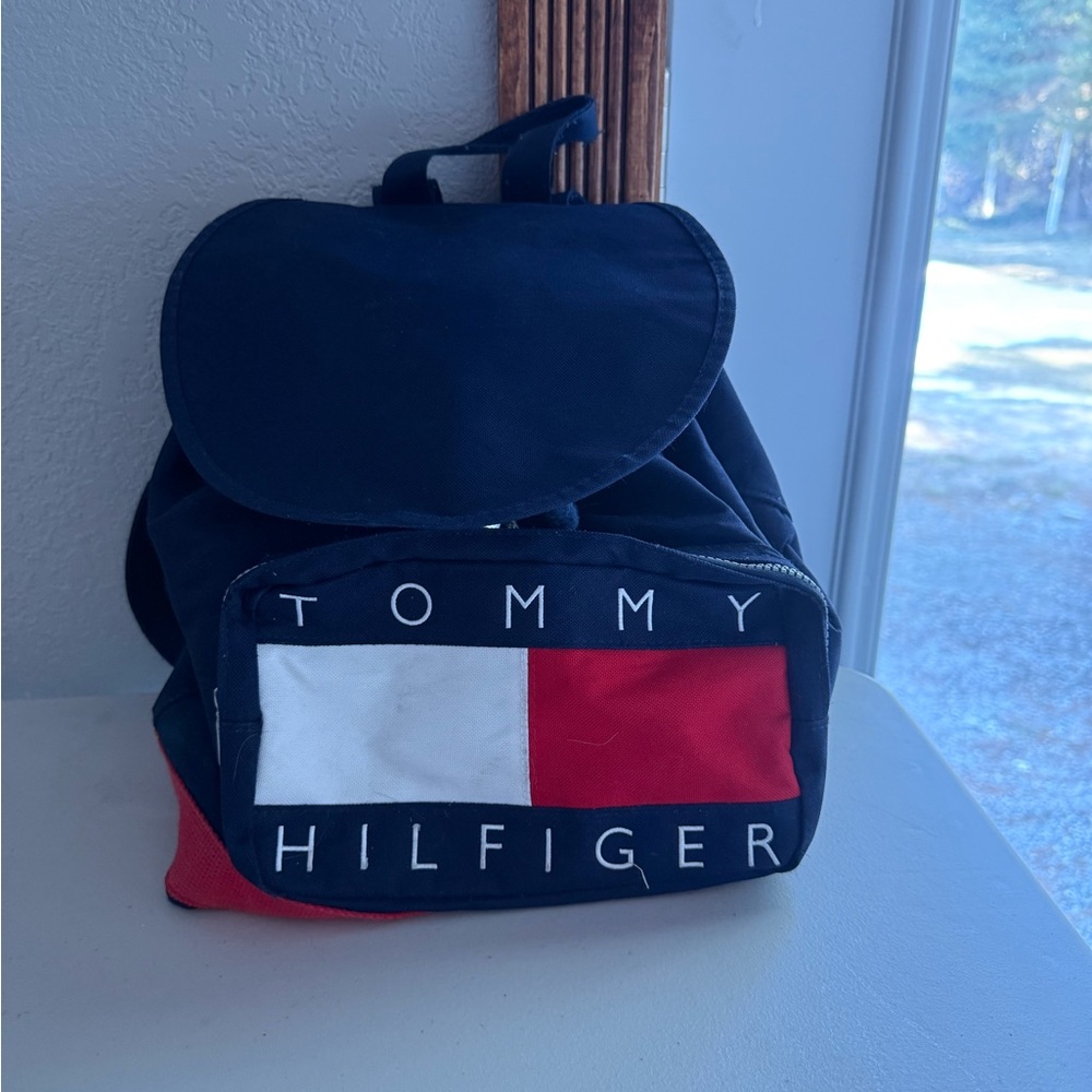 Tommy Hilfiger Black, Red & White Logo Mini Backpack